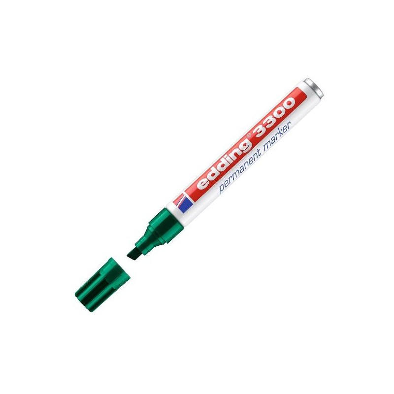 Marcador permanente Edding 3300 - Punta biselada - Trazo 1 mm - 5 mm - Color verde