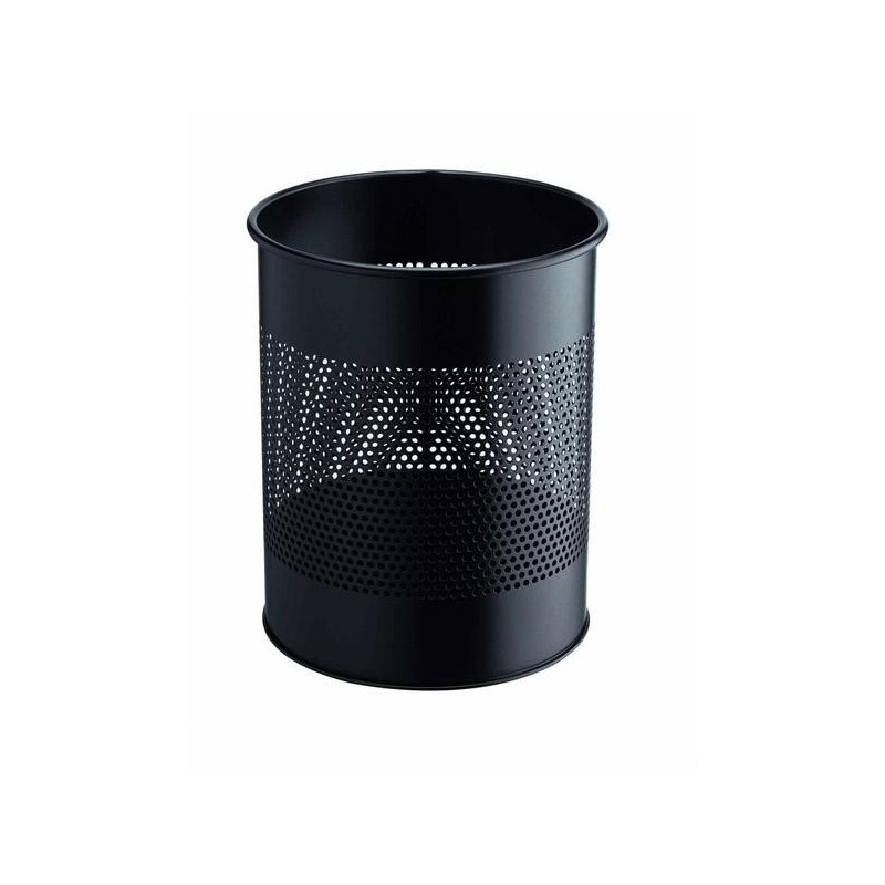 Papelera Durable - Metálica - 15 L - Color negro