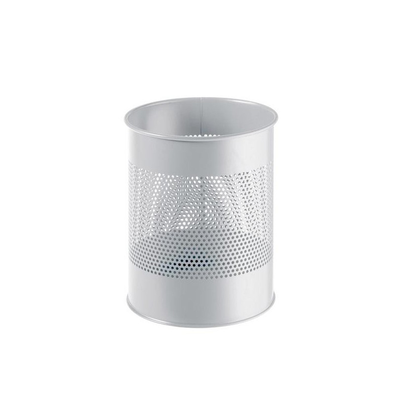 Papelera Durable - Metálica - 15 L - Color gris
