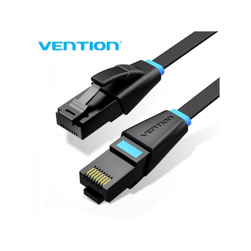 Vention Cable de Red Plano UTP RJ45 Cat.6A - 8m - Color Negro