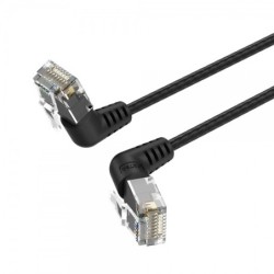 Vention Cable de Red UTP RJ45 Slim Cat.6A Cabeza Rotatoria 360 Angulo Recto - 0.5m - Color Blanco