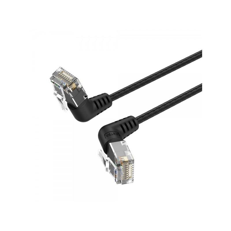 Vention Cable de Red UTP RJ45 Slim Cat.6A Cabeza Rotatoria 360 Angulo Recto - 1m - Color Blanco