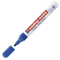 Marcador pizarra Edding 4095 Chalk Marker - Punta cónica - Trazo 2 mm - 3 mm - Color azul