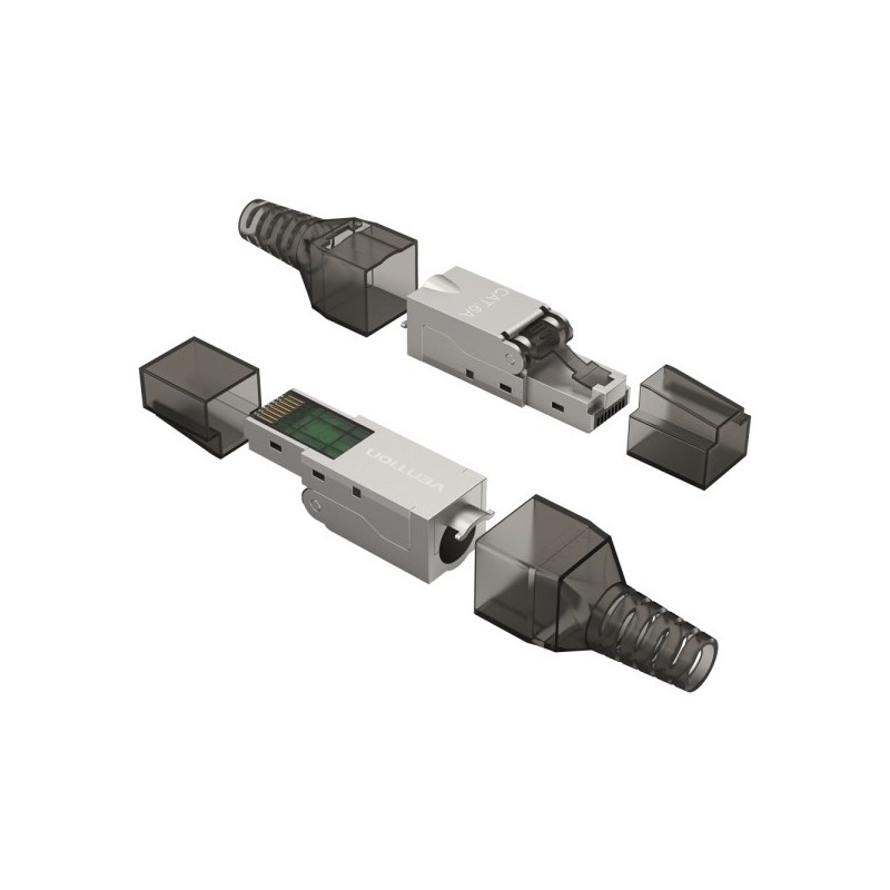 Vention Conector para Cable de Red RJ45 Cat.6 FTP - Sin Herramientas - Color Gris