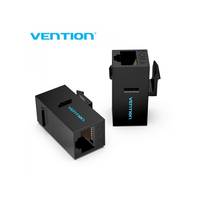 Vention Pack de 5 Adaptadores Conector UTP RJ45 Hembra a Hembra Cat6 - Color Negro