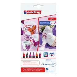 Rotulador para porcelana Edding - Colores fríos surtidos - 6 ud