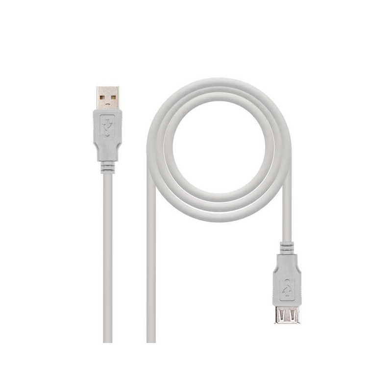 Nanocable Cable Prolongador USB-A 2.0 Macho a USB-A Hembra 3m