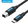 Vention CQUBF Cable USB 2.0 Tipo C a Tipo B - Transferencia 480 Mbps - 2A - Color Negro