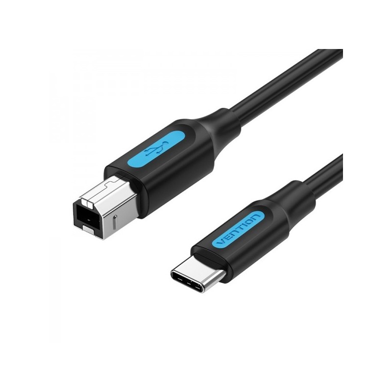 Vention Cable Impresora USB-C 2.0 a B - 2m 2A - Color Negro