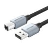 Vention Cable Impresora USB 2.0 Macho a USB-B Macho - 5m - Trenzado - Color Gris