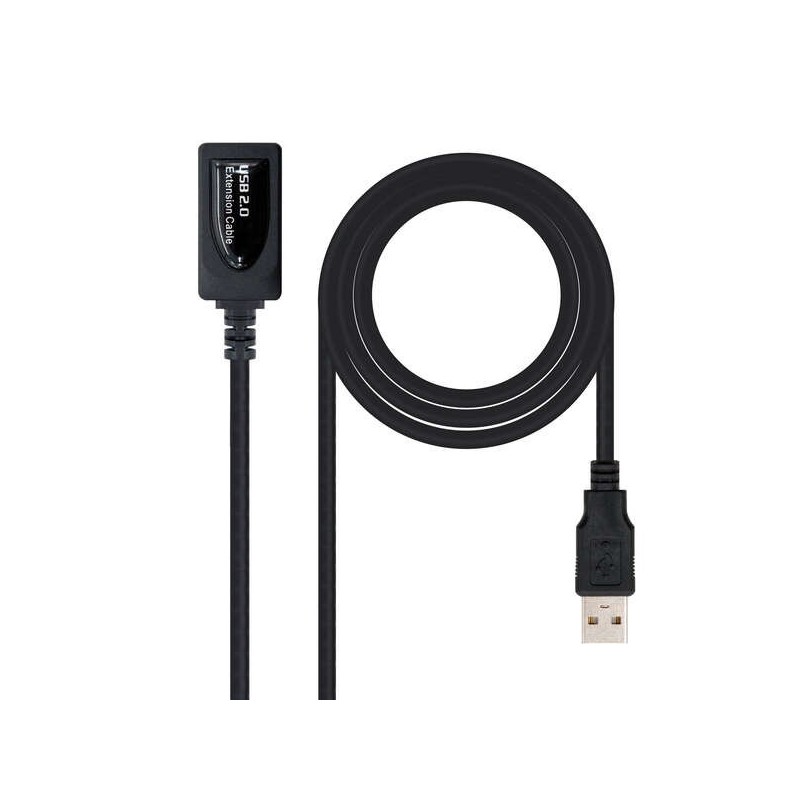 Nanocable Cable Prolongador con Amplificador USB-A 2.0 Macho a USB-A Hembra 10m