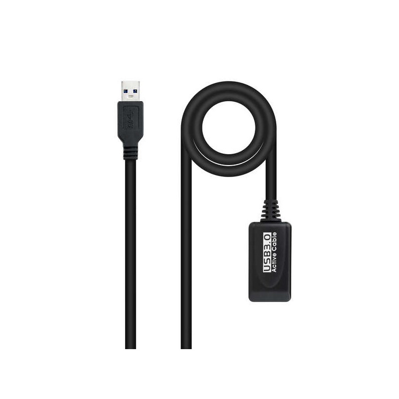 Nanocable Cable Prolongador con Amplificador USB-A 3.0 Macho a USB-A Hembra 5m