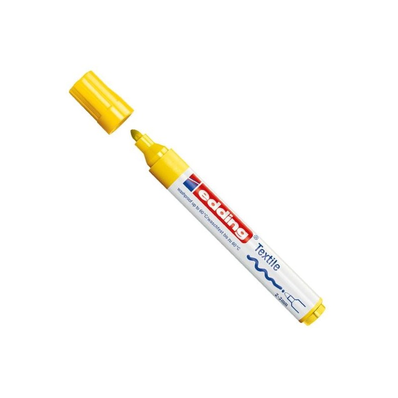 Marcador permanente especial tela edding 4500 - Trazo 3 mm - Color amarillo Marcador permanente especial tela edding 4500 - Trazo 3 mm - Color amarillo