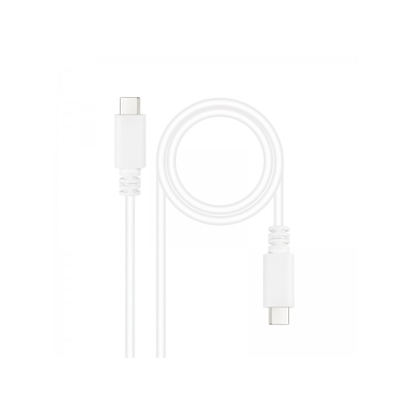 Nanocable Cable USB 2.0 3A - Tipo USB-C/M-USB-C/M - 1m - Color Blanco