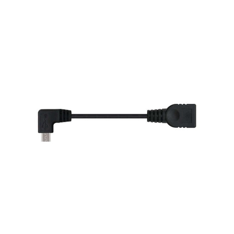 Nanocable Cable Micro USB 2.0 OTG Acodado Macho a USB-A Hembra 15cm