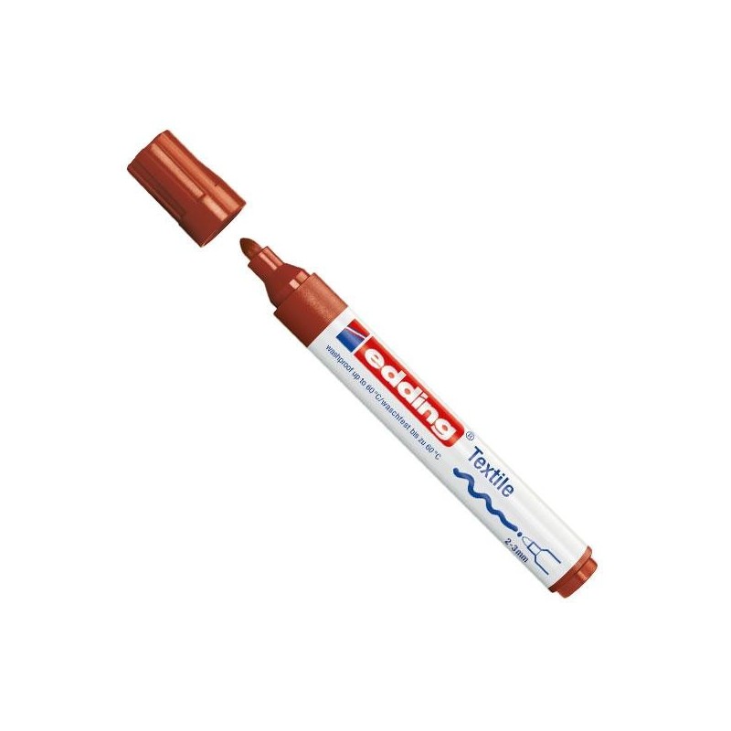 Marcador permanente especial tela edding 4500 - Trazo 3 mm - Color marrón Marcador permanente especial tela edding 4500 - Trazo 3 mm - Color marrón