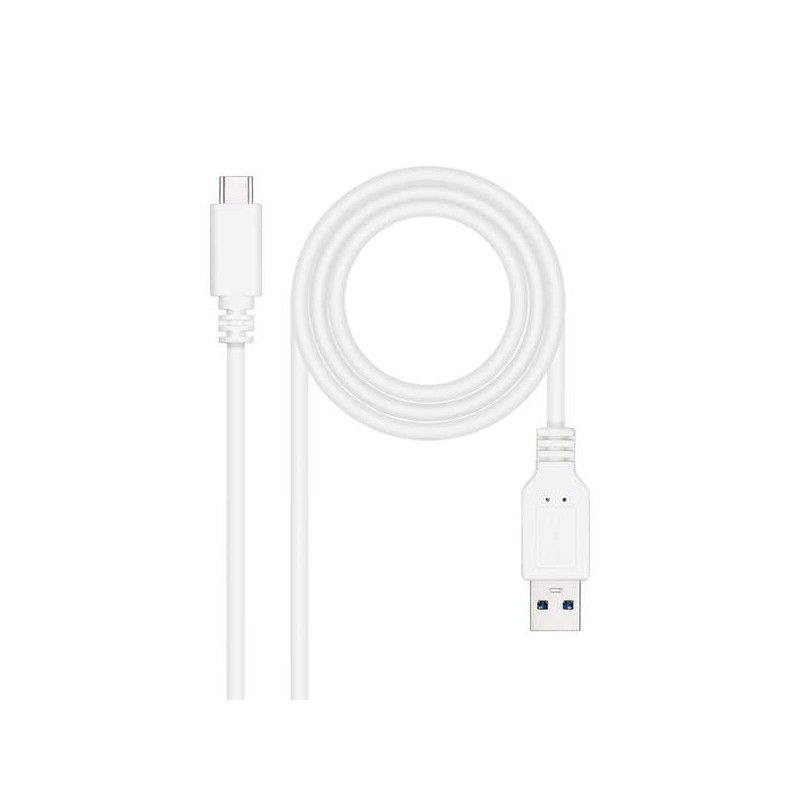 Nanocable Cable USB 3.1 Gen2 10Gbps 3A USB-C/M-A/M - 1.0m - Color Blanco