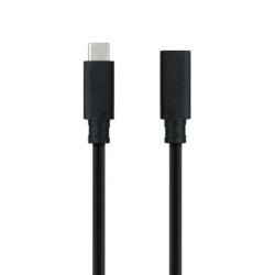 Nanocable Cable Prolongador USB-C 3.2 Macho a USB-C 3.2 Hembra Gen2x2 20Gbp 100W 5A 4K 60Hz 1.5 Metros Mallado Color Negro