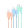 Nanocable Pack de 3 Cables Mallados USB-A Macho a Lightning Macho - Longitud 1m - Colores Pastel Rosa, Verde y Azul