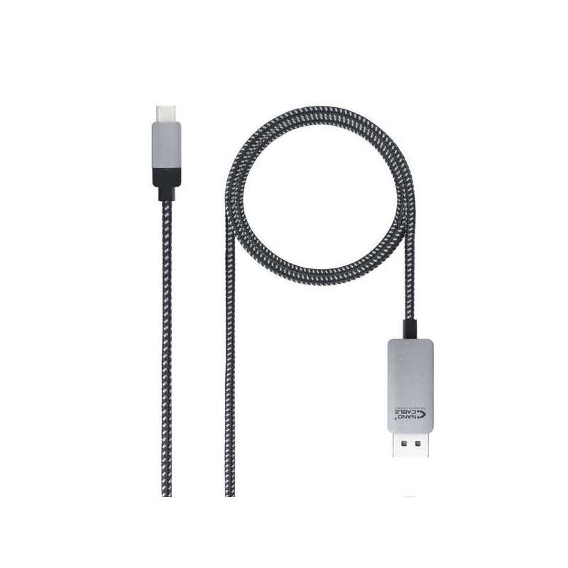 Nanocable Cable Conversor USB-C Macho a DisplayPort Macho 1.80m - Color Negro/Plata