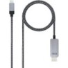 Nanocable Cable Conversor USB-C Macho a HDMI Macho 1.80m - Color Negro/Plata