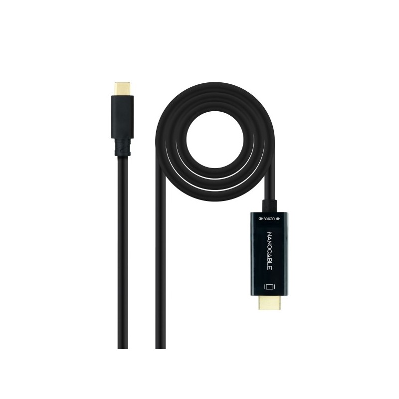 Nanocable Cable Conversor USB-C a HDMI 4K@60HZ - USB-C/M-HDMI/M - 5M - Color Negro