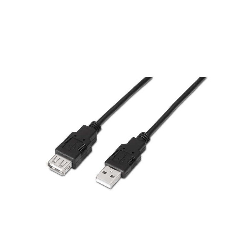 Aisens Cable Extension USB 2.0 - Tipo A Macho a Tipo A Hembra - 1.8m - Color Negro
