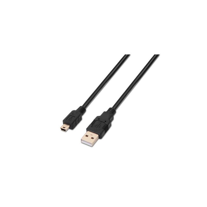 Aisens Cable USB 2.0 - Tipo A Macho a Mini B Macho - 3.0m - Color Negro