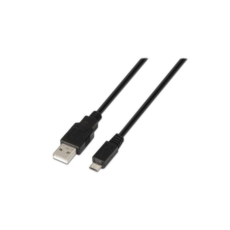 Aisens Cable USB 2.0 - Tipo A Macho a Micro B Macho - 1.8m - Color Negro