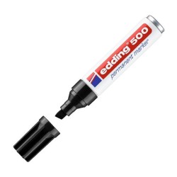 Marcador permanente Edding 500 - Punta biselada - Trazo 2 mm - 7 mm - Color negro