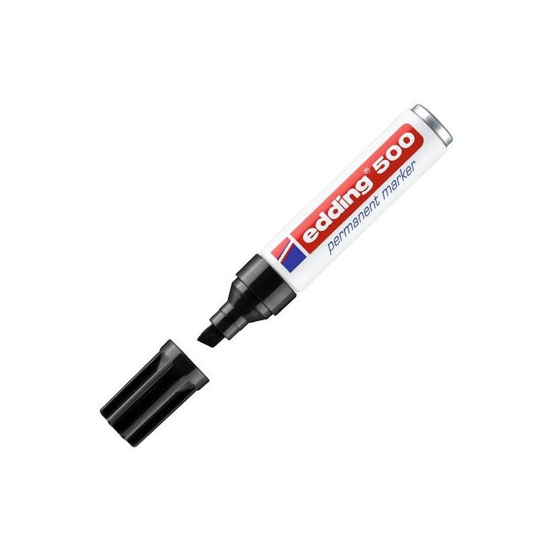 Marcador permanente Edding 500 - Punta biselada - Trazo 2 mm - 7 mm - Color negro Marcador permanente Edding 500 - Punta biselada - Trazo 2 mm - 7 mm - Color negro