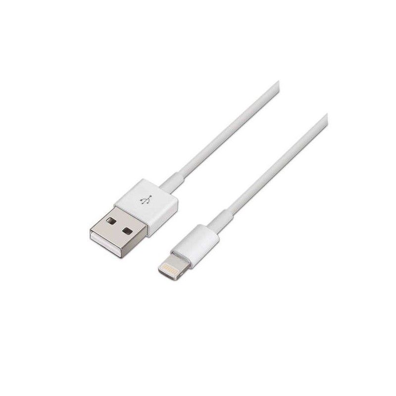 Aisens Cable Lightning a USB 2.0 - Lightning/M-USB A Macho - 2.0m - Color Blanco