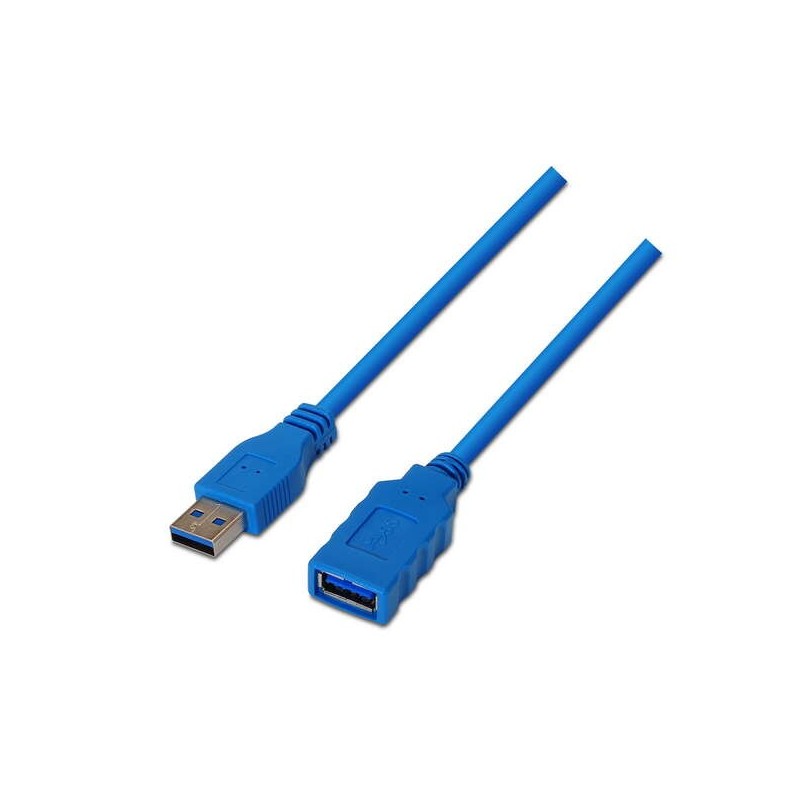 Aisens Cable Extension USB 3.0 - Tipo A Macho a A Hembra - 1.0m - Color Azul