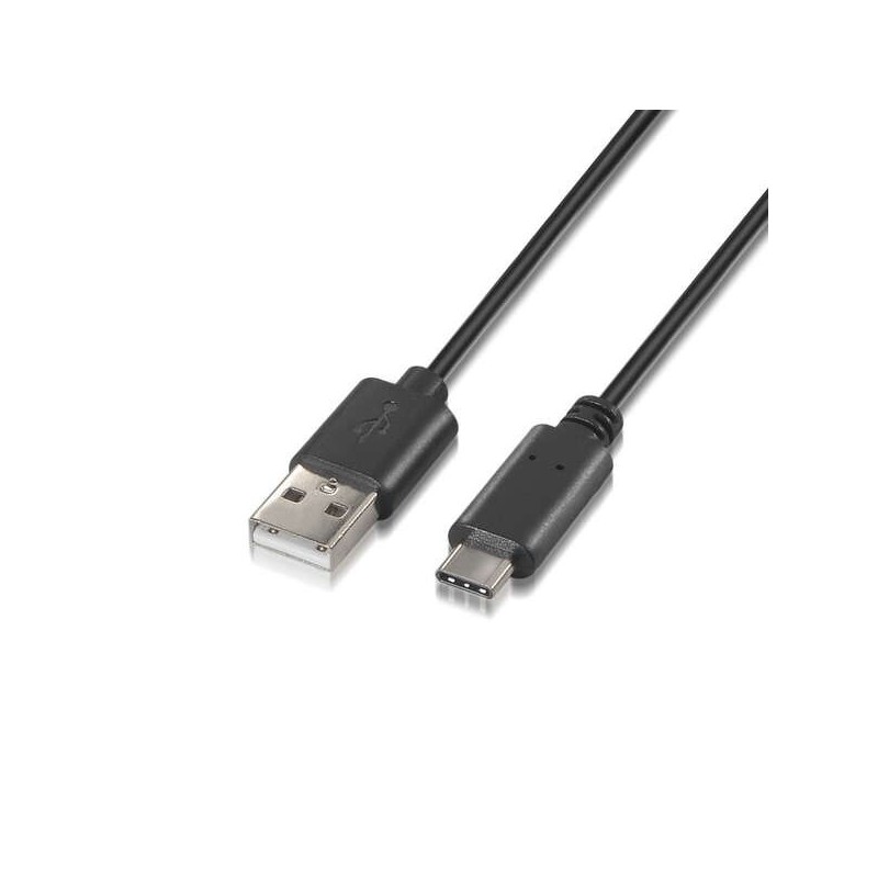 Aisens Cable USB Tipo C a USB A 2.0 - Carga Rapida - 0.5m - Color Negro