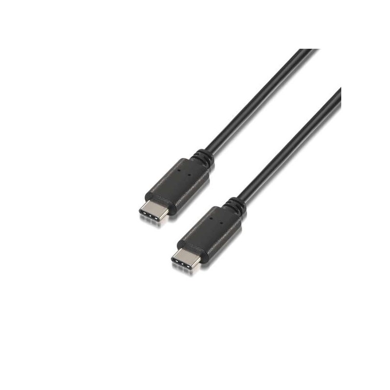 Aisens Cable USB 2.0 3A - Tipo USB-C/M-USB-C/M - 0.5m - Color Negro