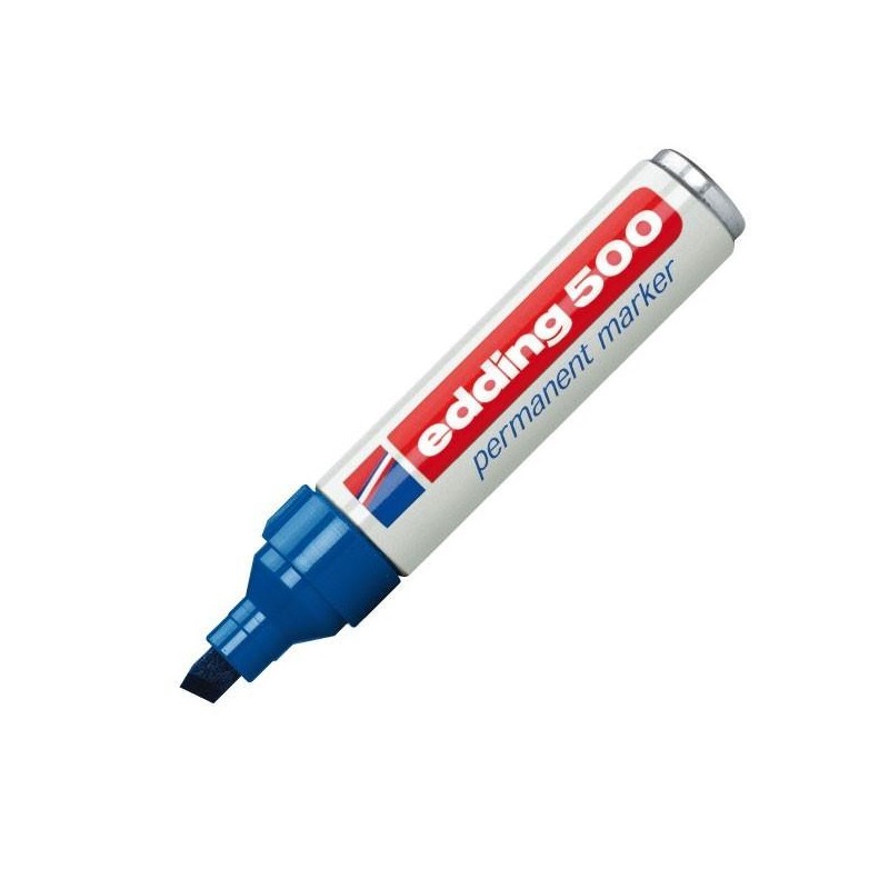 Marcador permanente Edding 500 - Punta biselada - Trazo 2 mm - 7 mm - Color azul Marcador permanente Edding 500 - Punta biselada - Trazo 2 mm - 7 mm - Color azul