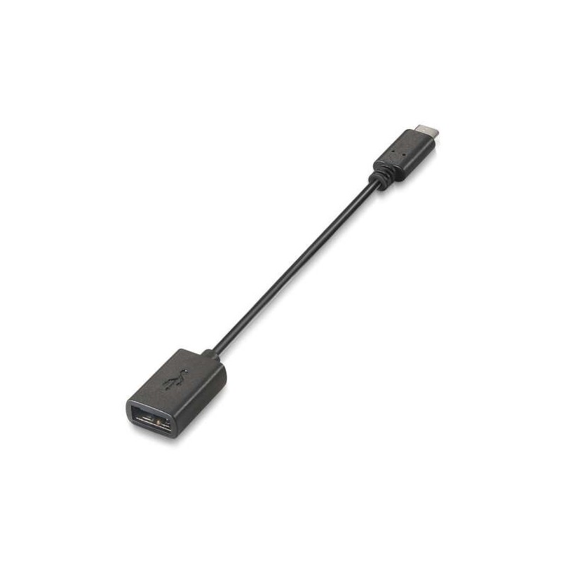 Aisens Cable USB 2.0 3A - Tipo USB-C/M-A Hembra - 15cm - Color Negro