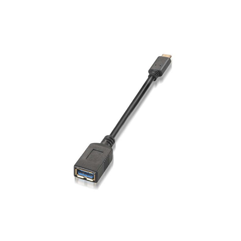 Aisens Cable USB 3.1 Gen1 5Gbps 3A - Tipo USB-C/M-A Hembra - 15cm - Color Negro