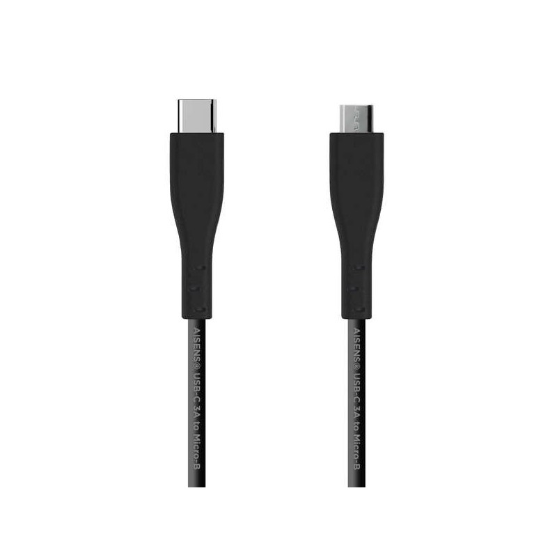 Aisens Cable USB 2.0 3A - Tipo USB-C/M-Micro B/M - 2.0m - Color Negro