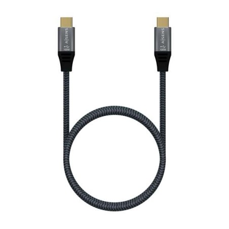 Aisens Cable USB 3.2 Gen2x2 Aluminio 20Gbps 8K@30Hz 5A 100W E-Mark, Tipo USB-C/M-USB-C/M - 1.0m - Color Gris