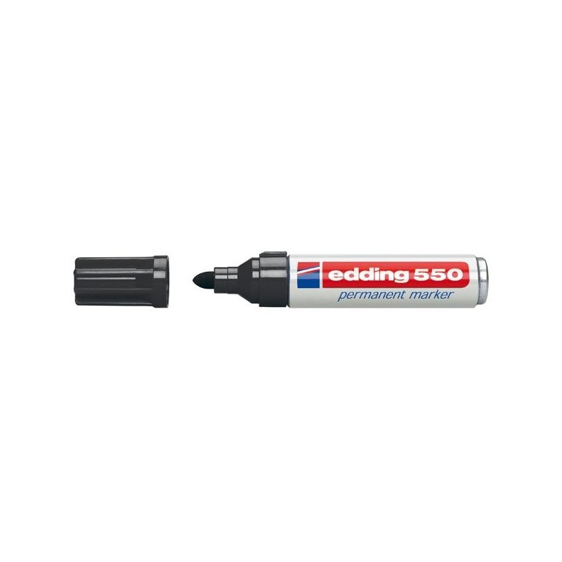 Marcador permanente edding 550 - Punta redonda - Trazo 3 mm - 4 mm - Color negro Marcador permanente edding 550 - Punta redonda - Trazo 3 mm - 4 mm - Color negro