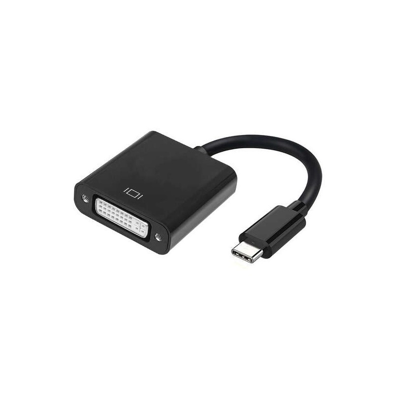 Aisens Conversor USB-C a DVI-I - USB-C/M-DVI 24+5/H - 15cm - Color Negro