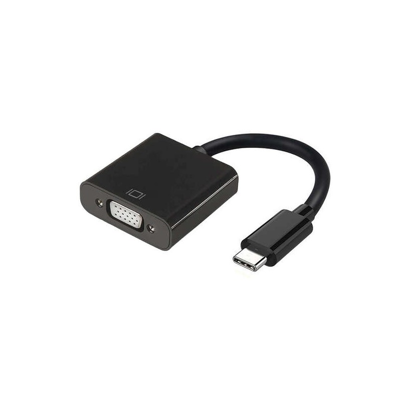 Aisens Conversor USB-C a VGA - USB-C/M-HDB15/H - 15cm - Color Negro