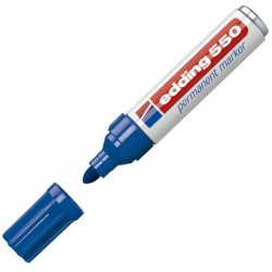 Marcador permanente edding 550 - Punta redonda - Trazo 3 mm - 4 mm - Color azul