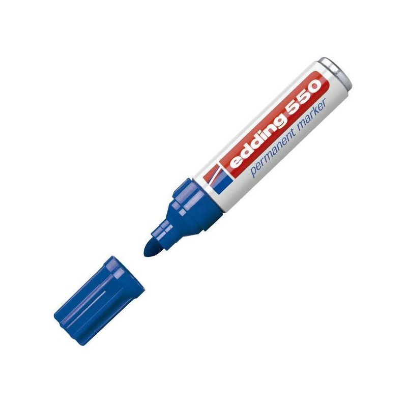 Marcador permanente edding 550 - Punta redonda - Trazo 3 mm - 4 mm - Color azul