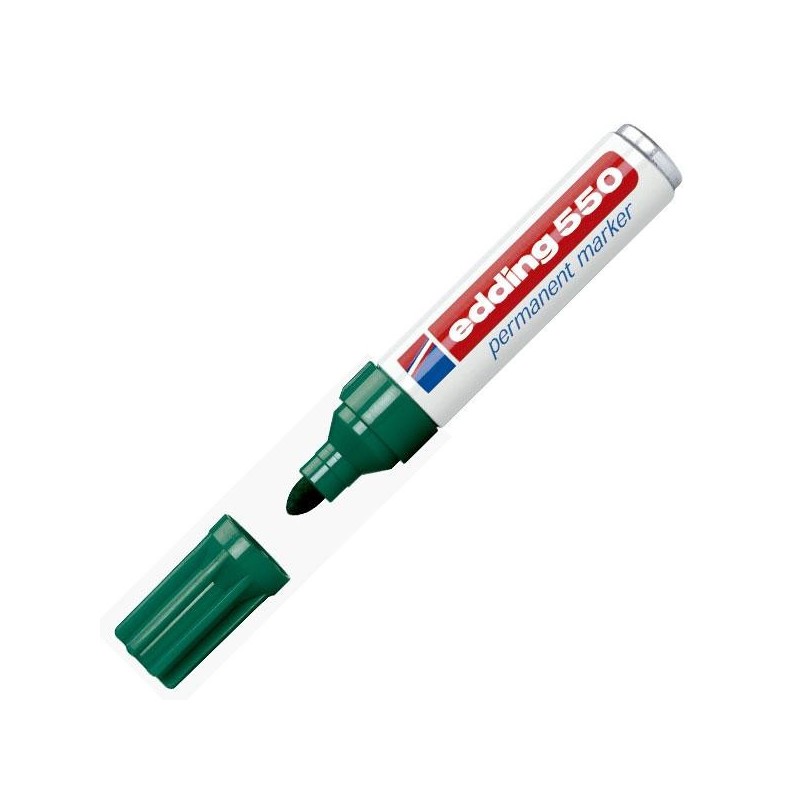 Marcador permanente edding 550 - Punta redonda - Trazo 3 mm - 4 mm - Color verde Marcador permanente edding 550 - Punta redonda - Trazo 3 mm - 4 mm - Color verde