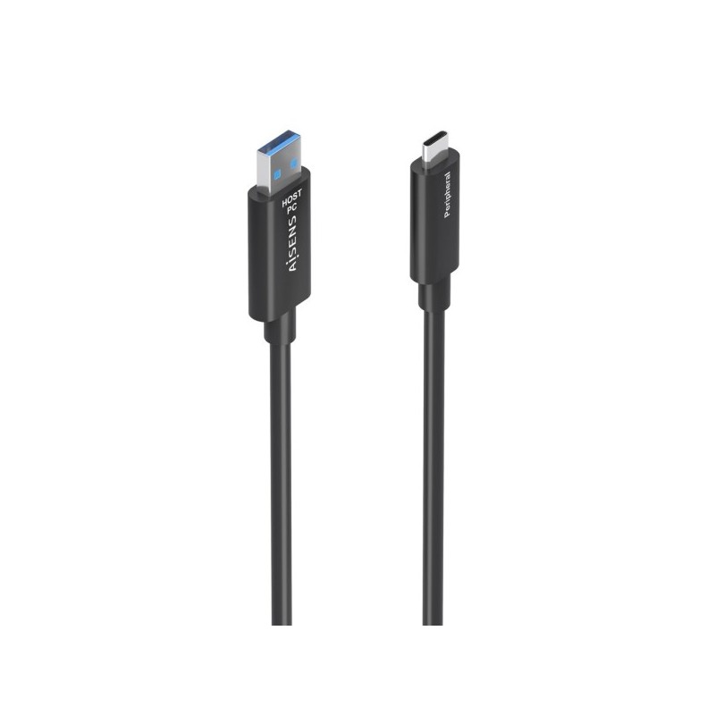 Aisens Cable USB3.2 GEN2x1 10GBPS AOC Solo Datos - USB-A a USB-C - 40m - Color Negro