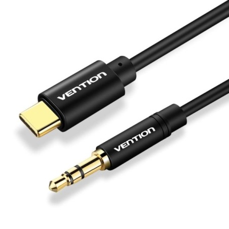 Vention Cable USB-C a Jack 3.5 Macho - 1.5m - Trenzado - Color Negro