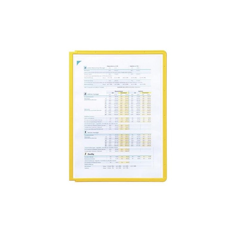 Fundas para clasificador Durable Sherpa - PP - A4 - Color amarillo - Pack 5 ud