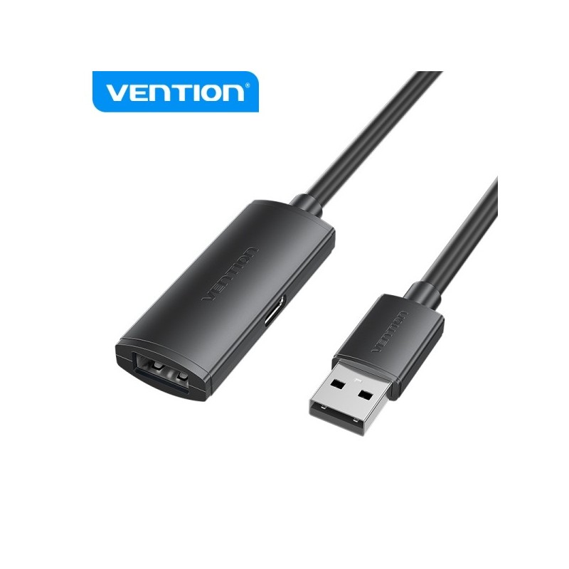Vention Cable de Extension Activo USB 2.0 - Transferencia 480 Mbps - Conexion Estable - Color Negro